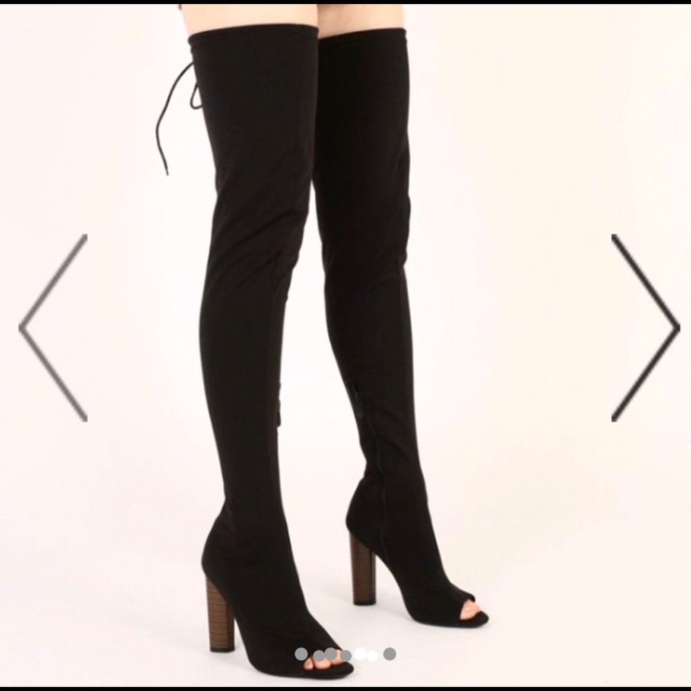 Public desire thigh high sock boots